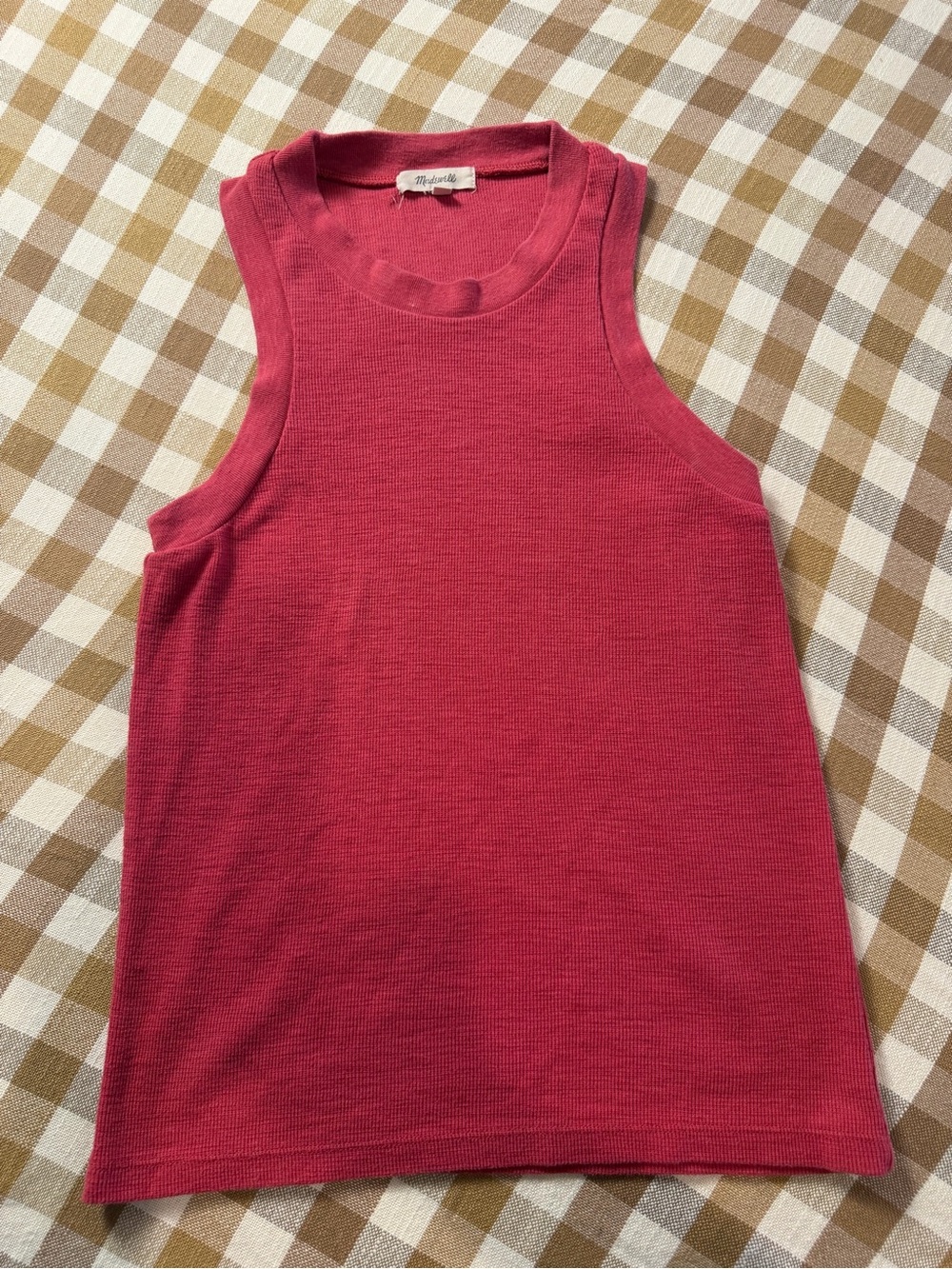 Madewell Pink Ribbed Sleeveless Tank Top Size Small